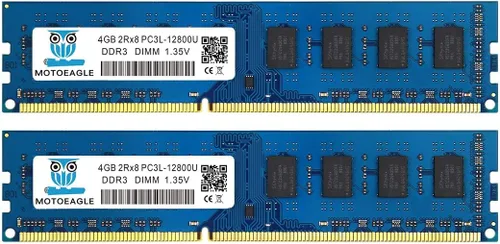 Miniatura 12 de Motoeagle Kit de 8 GB (2 x 4 GB) 2RX8 PC3-10600U DDR3 1333 MHz DIMM RAM 4 GB DDR3 10600 PC3 1333 UDIMM CL9 1.5V 240-Pin Memoria de escritorio DDR3