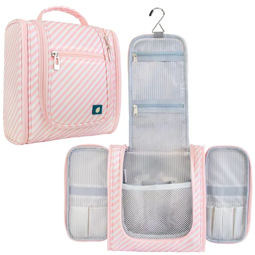 Miniatura 22 de PAVILIA - Bolsa de aseo para viaje para mujeres y hombres, organizador cosmético colgante, bolsa de maquillaje resistente al agua para accesorios