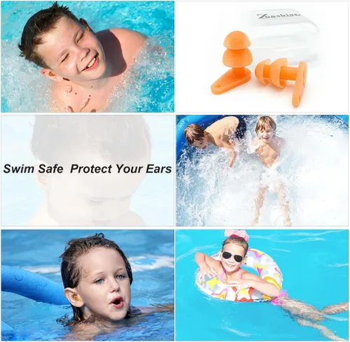 Miniatura 2 de 6 juegos de tapones impermeables para los oídos de natación para niños con funda, protegen las orejas de los niños en la ducha de agua