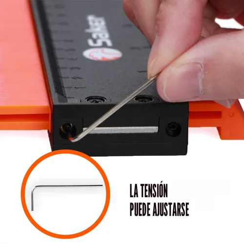 Miniatura 6 de Saker Medidor de contorno, duplicación, bloqueo ajustable, copia con precisión forma irregular, trazado de carpintería irregular, herramienta