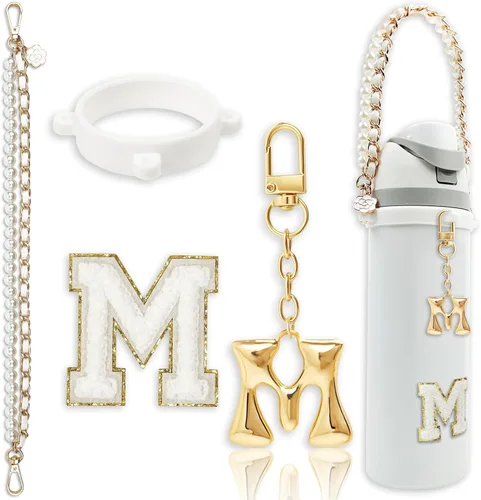 Miniatura 38 de Letter Handle Strap Accessories with Cute Initial Charm Compatible with Owala Water Bottle 24oz 32oz 40oz Owala Kids Púrpura