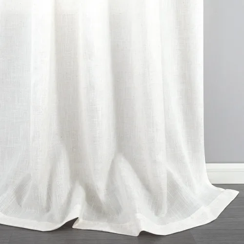 Miniatura 91 de KOUFALL Juego de 2 cortinas de puerta francesa, cortinas de lino para puerta/ventana, cortina transparente boho para cristal lateral delantero