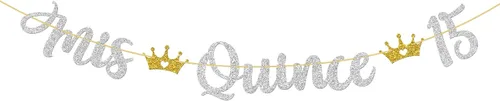 WeBenison Cartel de membrillo Mis 15 / Cartel de cumpleaños de 15 años/cartel de Mis Quince años/suministros de decoración de fiesta de cumpleaños