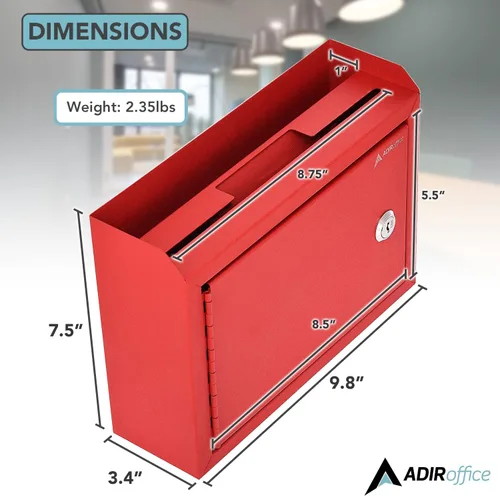 Miniatura 5 de Buzón de sugerencias de Adir Corp., multiusos, tamaño mediano, Rojo M