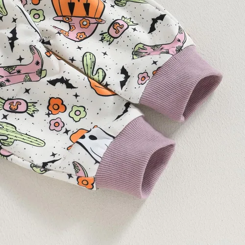 Miniatura 57 de YINGISFITM Conjunto de camisa de calabaza de Halloween para bebé, niña, niño, sudadera y pantalones para otoño e invierno