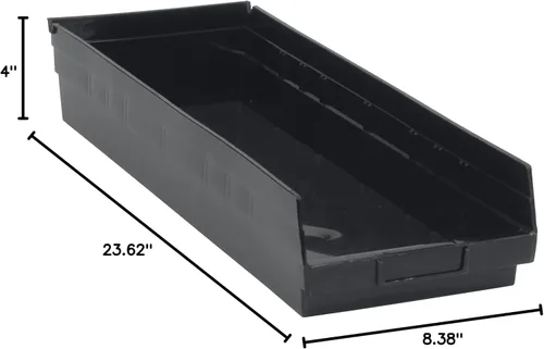 Miniatura 9 de Quantum Storage QSB114 - Contenedores de plástico anidables resistentes para farmacia, hospital y almacén, labio colgante y 7 ranuras divisoras