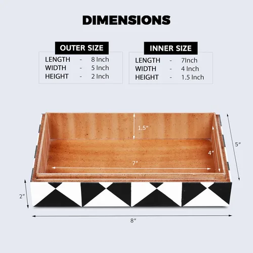 Miniatura 2 de Handicrafts Home Caja de recuerdo decorativa de 8 x 5 – Pequeña caja organizadora con tapa, almacenamiento decorativo Boho, caja de memoria retro