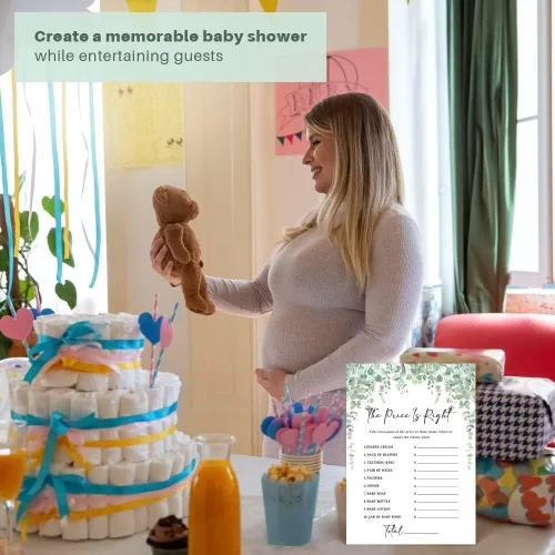 Miniatura 6 de Baby Shower Games Price is Right, tarjeta de juegos de la selva, suministros de fiesta de revelación de género, suministros de fiesta de baby
