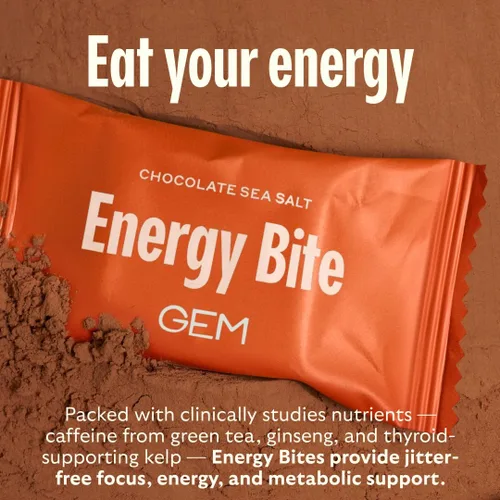 Miniatura 7 de GEM Energy Caffeinated Bite Energía Holística y Sostenida Apoya el Metabolismo, la Estamina y la Resistencia 40 mg de Cafeína, Raíz