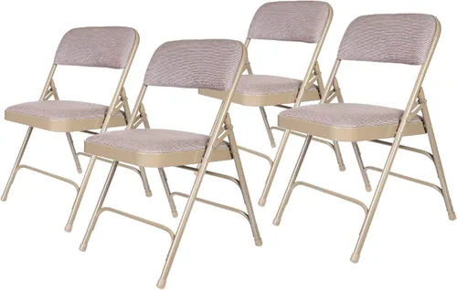 OEF Furnishings Serie OEF2300 - Sillas plegables de doble bisagra con triple apoyo, tapizado de tela de alta calidad y servicio pesado (paquete de