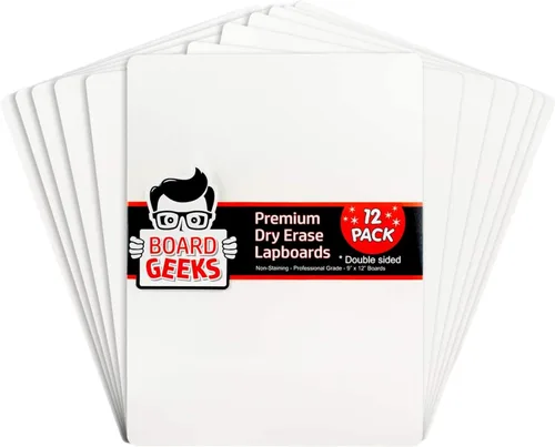 Miniatura 9 de Board Geeks Mini pizarra de borrado en seco para niños, paquete de 3, pizarras blancas pequeñas de 9 x 12 pulgadas para estudiantes y profesores