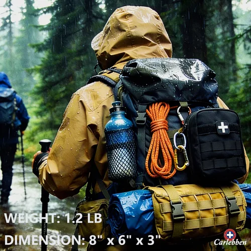 Miniatura 5 de Bolso Molle, Carlebben, de primeros auxilios de emergencia, con útiles bolsillos elásticos, negro, talla única