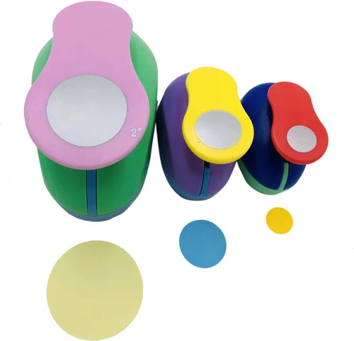 Juego de 3 piezas (2 pulgadas + 1 pulgada + 5/8 pulgadas) para manualidades, manualidades, álbumes de recortes, guirnaldas, círculos, puntos,
