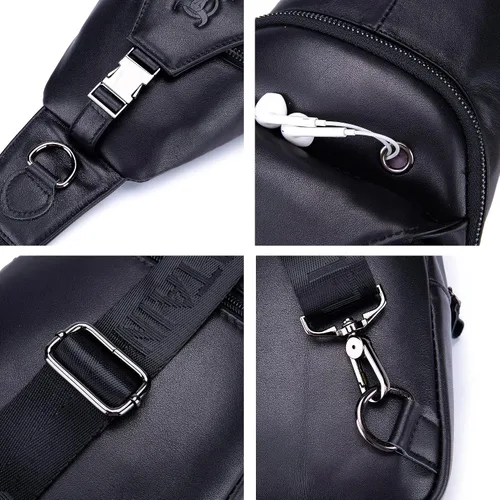 Miniatura 58 de LUKZIJAES Bolso bandolera de cuero genuino para hombre