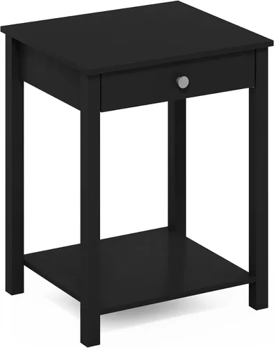Miniatura 6 de Furinno Classic - Mesa auxiliar con cajón, paquete de 1 unidad, americano
