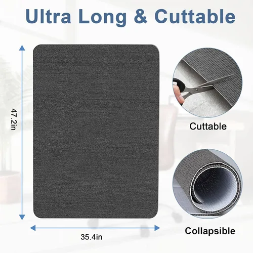 Miniatura 5 de Tapete para silla de oficina para madera dura y azulejos, 47 x 35 pulgadas, tapete con ruedas para juegos, tapete protector de suelo antideslizante