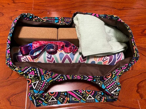 Miniatura 2 de Aozora Bolsa para esterilla de yoga grande con bolsillos para tapetes con bolsillos de almacenamiento multifuncionales, ligera y duradera Indian