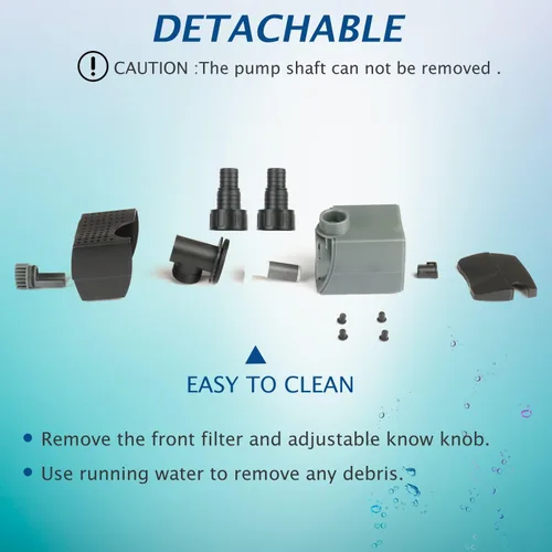 Miniatura 5 de WaterRebirth (HSUP3000F) Bomba de agua sumergible con chorros de fuente - Bomba de estanque - Bomba sumergible - Bomba de agua de fuente - Bomba