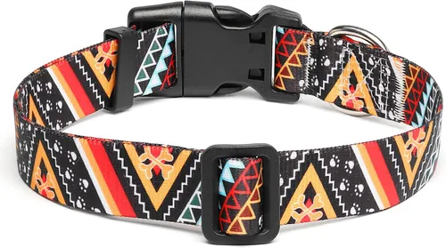 Miniatura 162 de Mercano Collar ajustable para perro, patrones de diseño especial, nailon suave, cómodo y resistente, collar para mascotas para perros pequeños