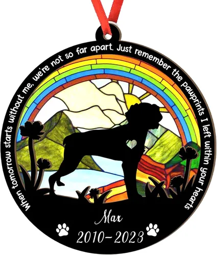 Miniatura 78 de Adorno personalizado para atrapasoles de sabueso afgano, adorno de Navidad de sabueso afgano, regalo para perro amante, sabueso afgano conmemorativo