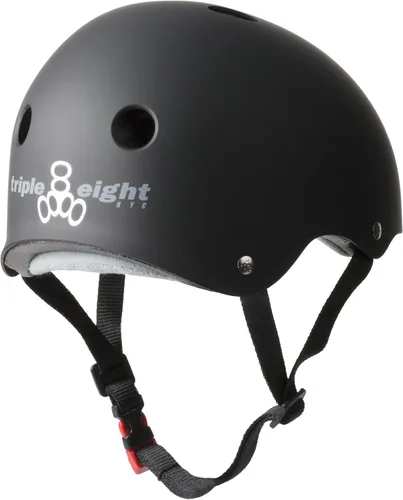 Miniatura 2 de Triple Eight Casco certificado Sweatsaver para patineta, BMX, Roller Derby, patinaje sobre ruedas, patinaje en línea, scooter y bicicleta NEGRO MATE