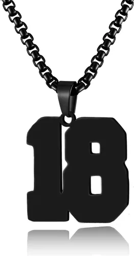 Miniatura 31 de Collar de Número Dorado para Hombre, Cadena de Acero Inoxidable con Colgante de Número para Atletas, Joyería Deportiva Personalizada para Niños