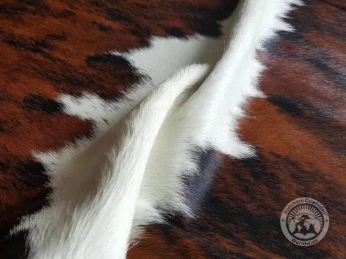 Miniatura 4 de Sunshine Cowhides Alfombra de piel de vaca 100 % genuina, con diseño de columna vertebral Brindle, alfombra de estilo moderno y tapete para sala