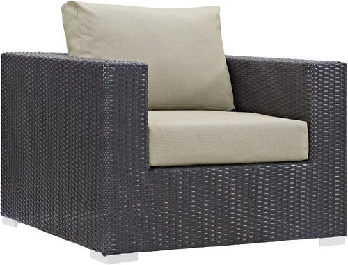 Miniatura 20 de Modway EEI-1911-EXP-ORA Convene - Muebles otomanos cuadrados de tela para patio, muebles de exterior, color naranja espresso Espresso Naranja