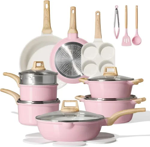 Miniatura 21 de CAROTE 10Pcs Pots and Pans Set Nonstick, Non Stick Cooking Set w/Frying Pans & Saucepans, Induction Kitchen Cookware Set Blanco