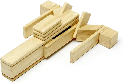 Miniatura 6 de Conjunto de 24 bloques magnéticos de madera de Tegu, Natural