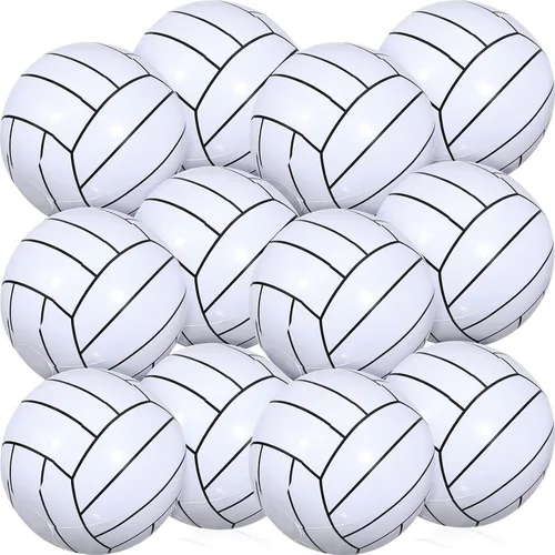Miniatura 11 de Chivao Paquete de 12 pelotas de playa inflables de fútbol de 16 pulgadas, juguetes gigantes para piscina, juguetes de piscina para verano