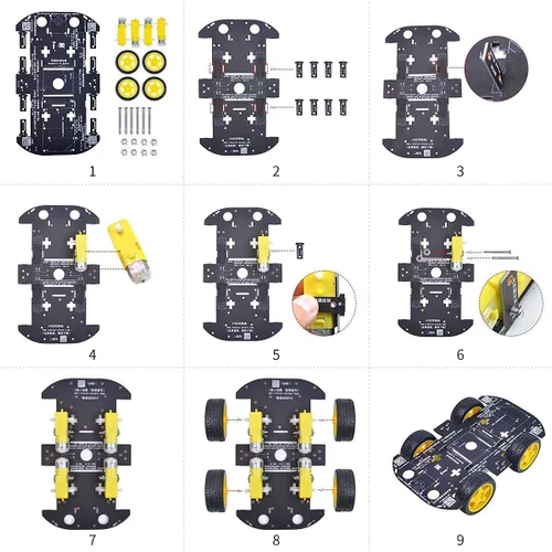 Miniatura 6 de Robot Chassis 4WD Robot Car Smart Chassis Kit con 4 TT Motor para Arduino/Raspberry Pi/Jetson Nano, Smart Robotic Car Chassis DIY Kit de aprendizaje