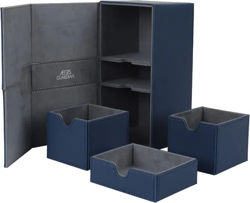 Miniatura 10 de AEGIS GUARDIAN - Caja de cartas para MTG con 3 bandejas, caja de cubierta Commander con capacidad para más de 200 cartas de doble manga, piel 37/37