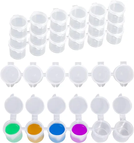 Tiras de pintura vacías de 0.53 onzas líquidas/0.53 onzas, macetas de pintura pequeñas, contenedores de plástico transparente para festivales de