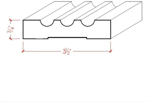 Miniatura 3 de EWCA46 Estriado 3-1/2" Ancho x 3/4" Carcasa Sin Terminar, Cereza, 42