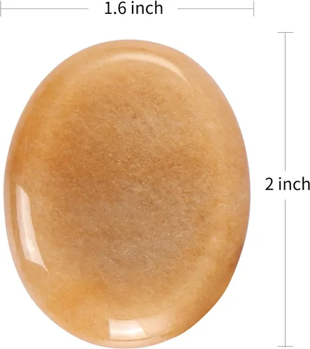 Miniatura 7 de Artistone 2 piedras de jade amarillo para reiki naranja, cristales de jade para curar la ansiedad, 2 pulgadas