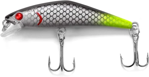 Miniatura 6 de Kit de señuelos de pesca, señuelo de minnow, cebo duro, cebos de manivela, wobbler de hundimiento, anzuelos agudos, señuelos de pesca de 2.7 in