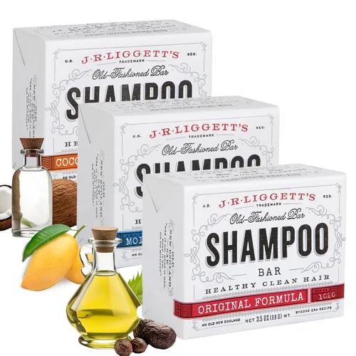 Miniatura 32 de J·R·LIGGETT'S Barra de champú – Fórmula de árbol de té, barra de champú sólida totalmente natural para cabello con aceite de coco y aceite