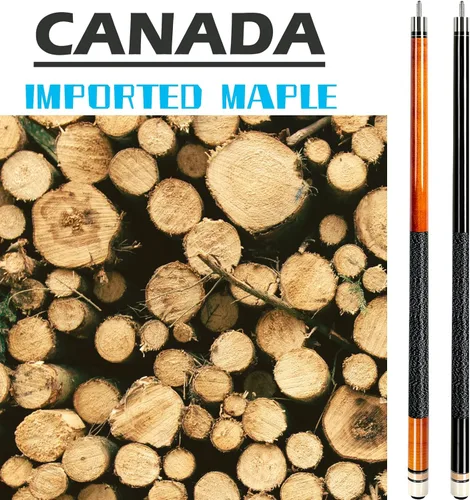 Miniatura 3 de AKLOT Tacos de billar de 58 pulgadas, palos de billar de madera de arce canadiense para jugadores profesionales de billar de 18, 19, 20, 21 onzas