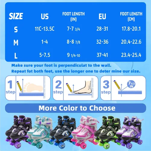 Miniatura 3 de Patines ajustables para niños y niñas, con todas las ruedas iluminadas de 5 a 8 años y 8 a 12 años, para principiantes en deportes al aire libre e