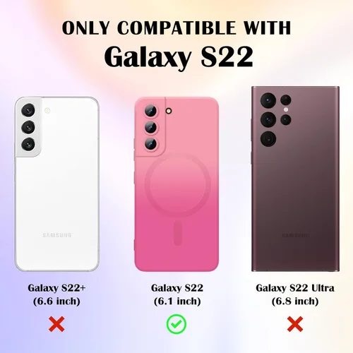 Miniatura 5 de Newseego Funda magnética para Samsung Galaxy S22 5G, funda de silicona líquida suave de lujo, antiarañazos, a prueba de golpes, protector completo
