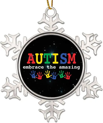 Miniatura 12 de Adornos de Navidad para niños con autismo I'll Be Just Fine with A Dad Like Mine para niños, decoraciones de conciencia sobre el autismo, adornos
