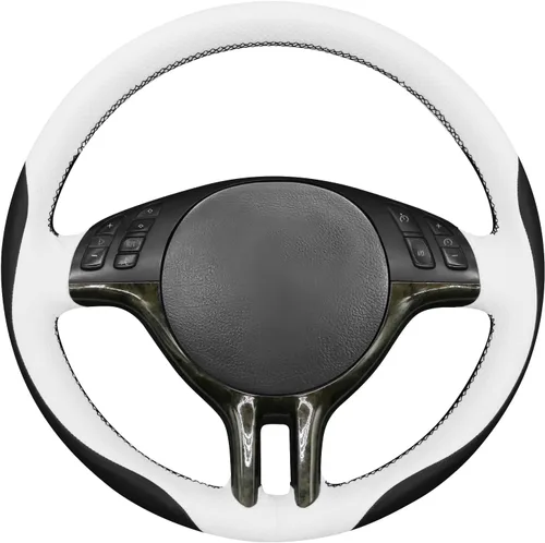 Miniatura 8 de MEWANT Funda de volante de cuero genuino para BMW Serie 3 E46 E46 X5 E53 DIY Protector de volante