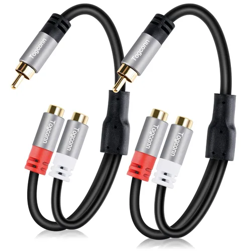 Miniatura 8 de Cable divisor adaptador en Y RCA, paquete de 4 unidades, 1 RCA hembra a 2 RCA macho estéreo de audio y video, cable de extensión para audio