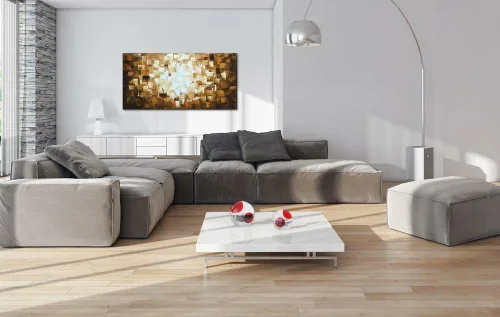 Miniatura 9 de Pinturas al óleo abstractas texturizadas sobre lienzo Decoración moderna del arte para la pared