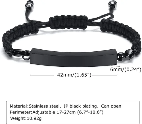 Miniatura 6 de Hisatan Personalized Urn Bracelet for Ashes, Cremation Jewelry Keepsakes for Ashes for Women Men, Handmade Woven Rope Adjustable Ashes Holder