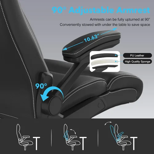 Miniatura 6 de ralex-chair Silla de oficina grande y alta, 500 libras para personas pesadas, silla de escritorio ejecutiva de cuero con respaldo alto