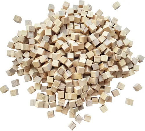 Miniatura 11 de MUXGOA Cubos de madera, paquete de 100 bloques de madera sin terminar para manualidades, bloques cuadrados de madera de 3/4 pulgadas