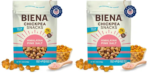 Miniatura 20 de BIENA Chickpea Snacks - Garbanzos tostados crujientes - Snacks ricos en fibra y proteína para adultos y niños - Paquete de 4, bolsas de 5 onzas