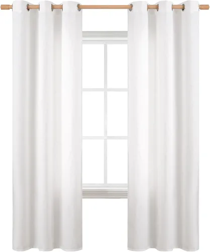 Miniatura 121 de BGment Cortinas de Lino Beige de 63 Pulgadas de Largo 2 Paneles - Tratamientos para Ventanas con Textura de Arpillera Filtrantes de Luz Cortinas